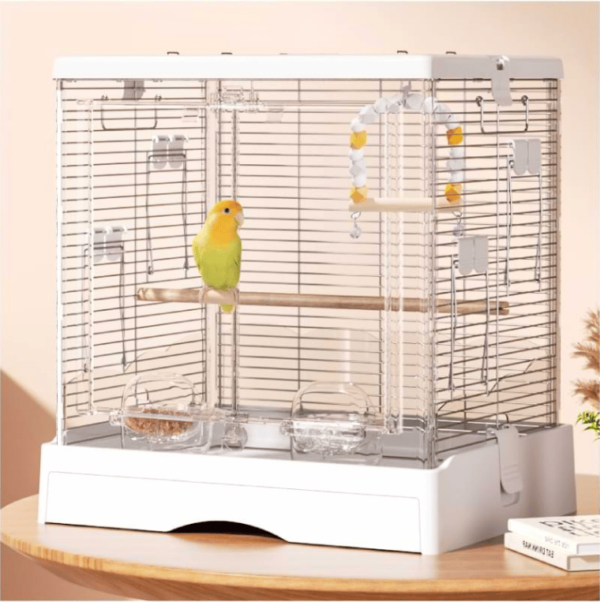 Luxury Transparent Acrylic Bird Cage with Double Locking Doors - Image 3