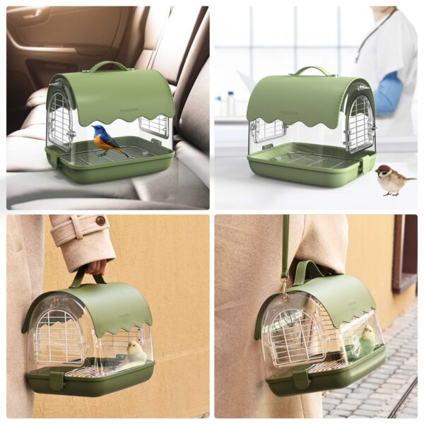 Luxury Transparent Bird Travel Cage – Lightweight, Dual Doors, Visible Window - Image 9