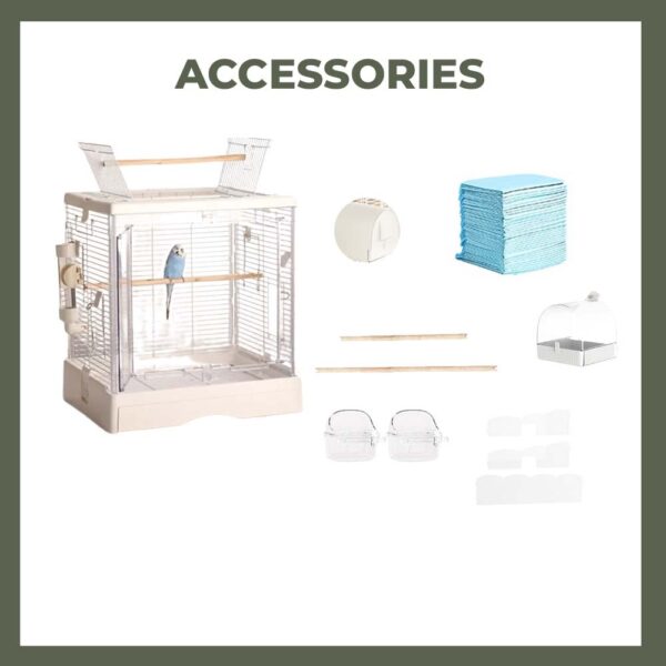 Luxury Transparent Acrylic Bird Cage with Double Locking Doors - Image 2
