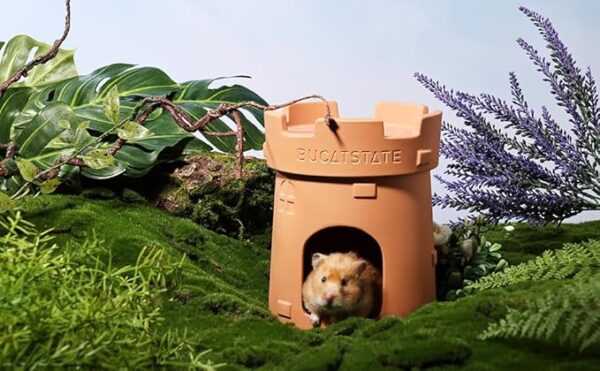 Cartoon-Style Castle Cooling Ceramic Hamster Hideout - Image 6