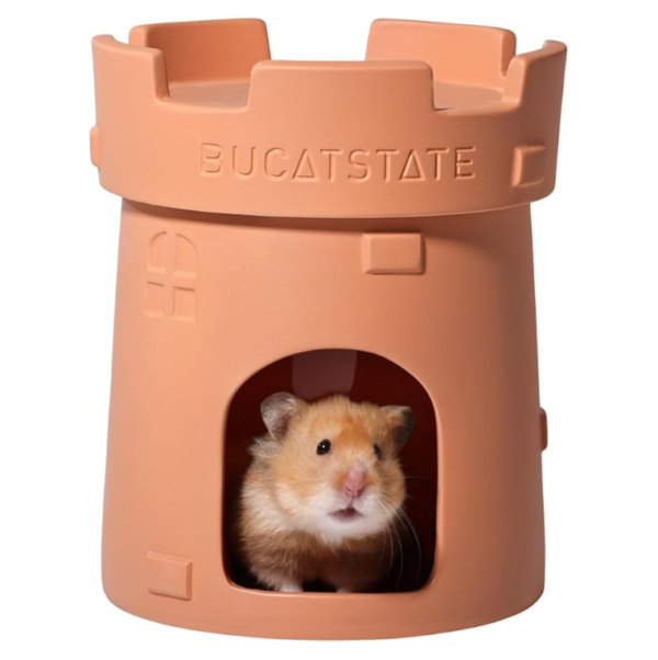 Cartoon-Style Castle Cooling Ceramic Hamster Hideout